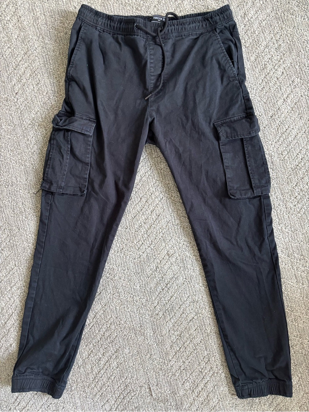 Forever 21 Black Cargo Jogger Pants